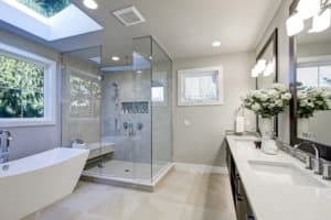 Minimal Raised White Shower Hob