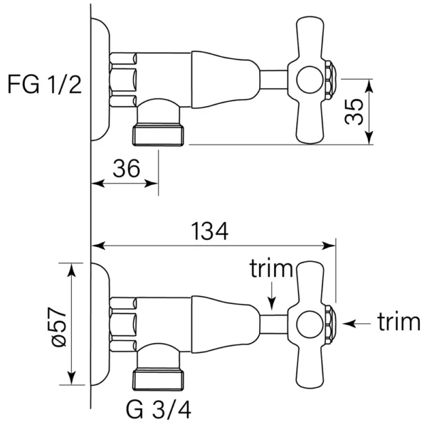 CASCADE WASHING MACHINE TAP PR, CROSS - Image 2