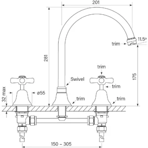 CASCADE SPA SET, HOB, CROSS - Image 2