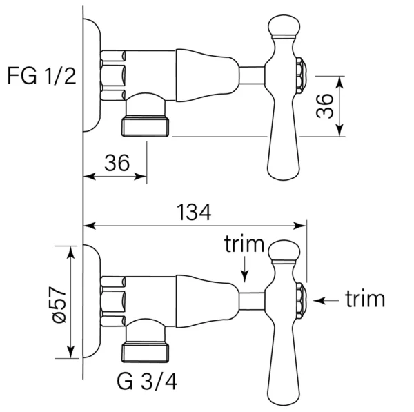 CASCADE WASHING MACHINE TAP PR, CD LEVER - Image 2