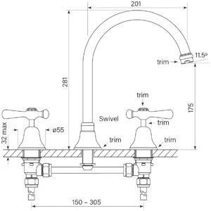 CASCADE SPA SET, HOB, CD LEVER - Image 2