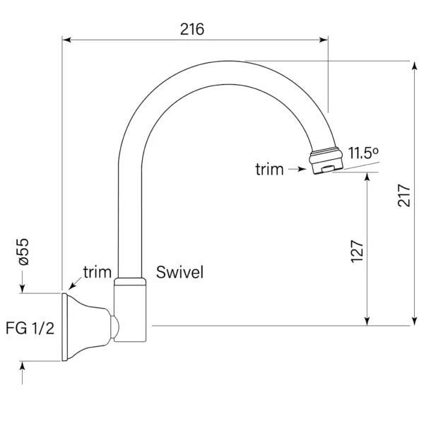 CASCADE SINK OUTLET, WALL - Image 2