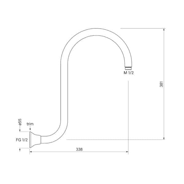 SPARES – CASCADE ARM ONLY FOR GOOSENECK SHOWER - Image 2