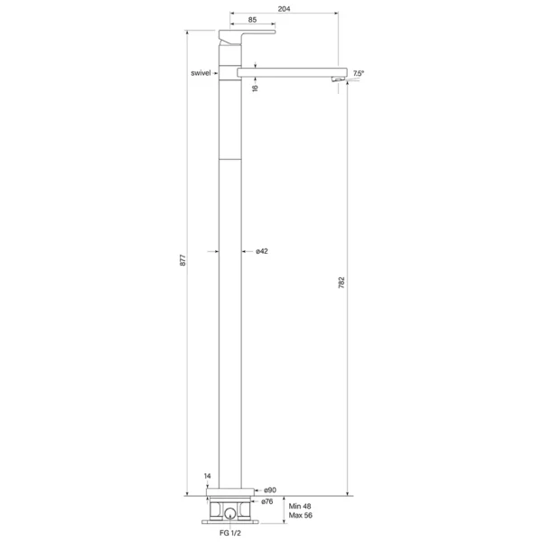 ZEOS FLOOR BATH MIXER - Image 2