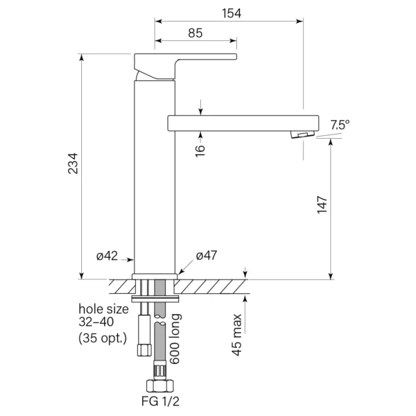 ZEOS BASIN MIXER, MID 147H - Image 3