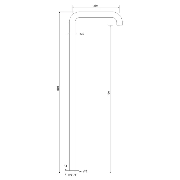 ZEOS FLOOR BATH SPOUT - Image 2