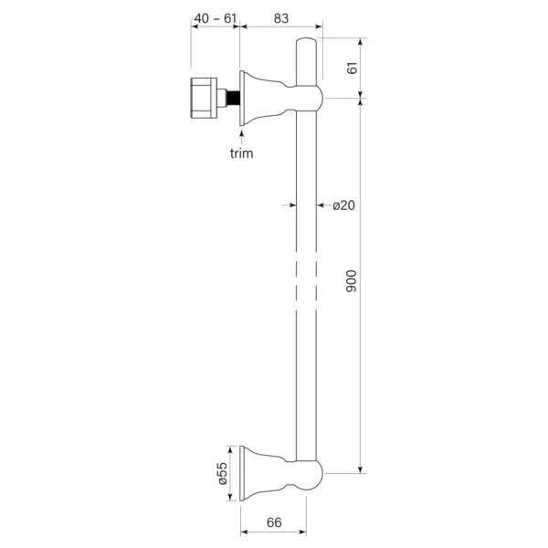 CASCADE VERTICAL HEATED TOWEL RAIL - Image 2