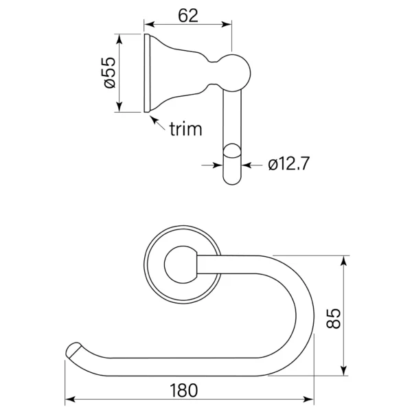 CASCADE TOILET ROLL HOLDER - Image 2