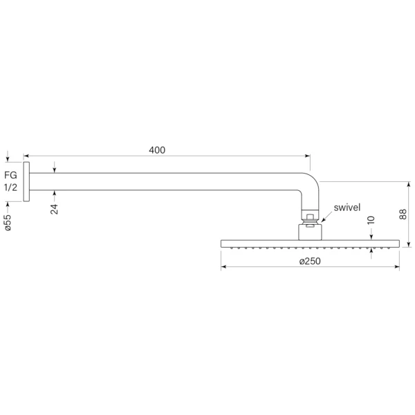 PEGASI OVERHEAD SHOWER 400 WA 250HEAD - Image 2