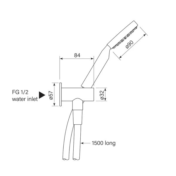 Pegasi Hand shower on adjustable hook, 100 disc - Image 2