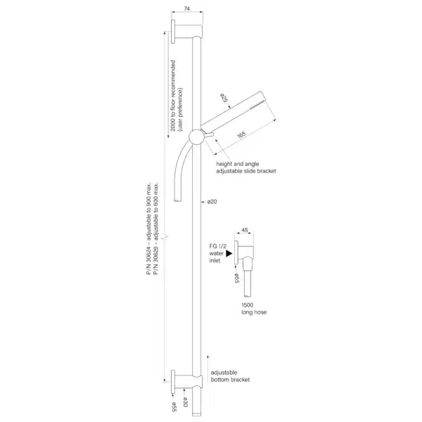 PEGASI SLIDE SHOWER, ADJUST 600, MICRO - Image 2