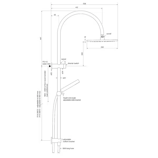 PEGASI DUAL SHOWER 600 CRV MICRO, 250 - Image 2