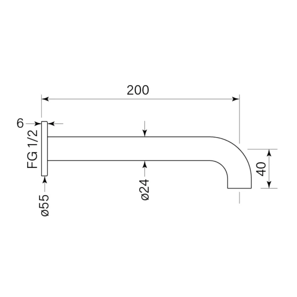 PEGASI WALL BATH SPOUT 200 - Image 2