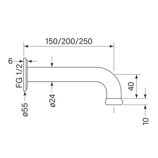 CASCADE WALL BASIN SPOUT 200 - Image 2