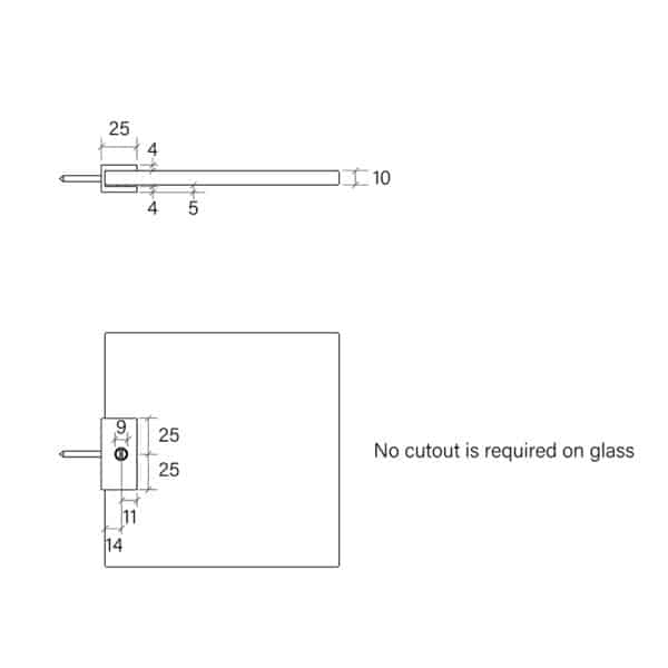 SHOWER U BRACKET, GLASS-TO-WALL - Image 2