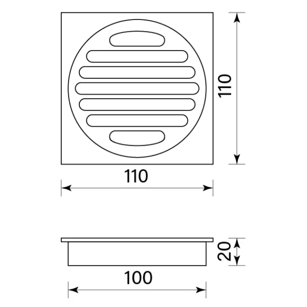 FLOOR GRATE 100 SQUARE - Image 2