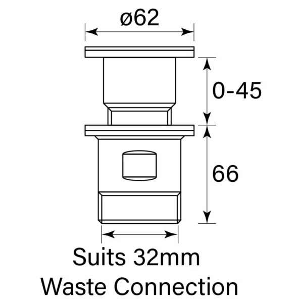 BASIN WASTE POP DOWN 32MM - Image 2