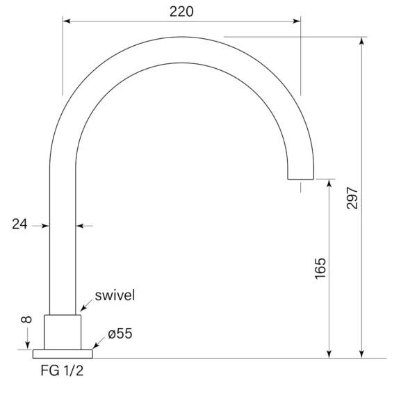 CHISEL D HOB SPA SPOUT - Image 2