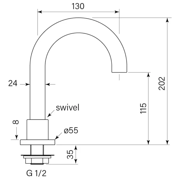 CHISEL D BASIN SPOUT - Image 2