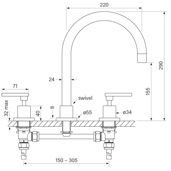 CHISEL D LEVER SPA SET HOB - Image 2