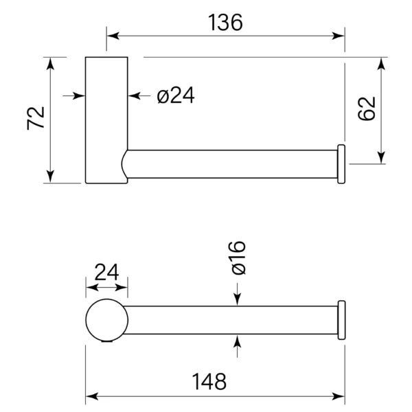 PEGASI NF TOWEL RAIL DOUBLE 600 - Image 2