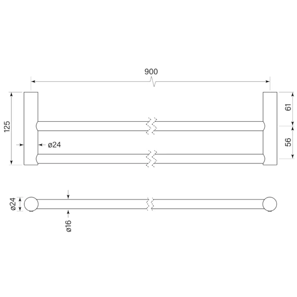 PEGASI NF HAND TOWEL RAIL SINGLE 300 - Image 2
