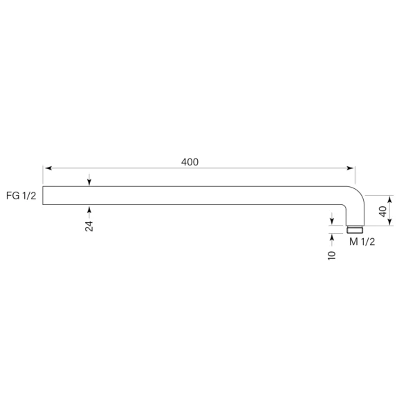 SPARES – SHOWER ARM STRAIGHT 400 - Image 2