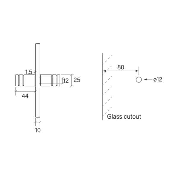 SHOWER KNOB FOR GLASS, ROUND - Image 2