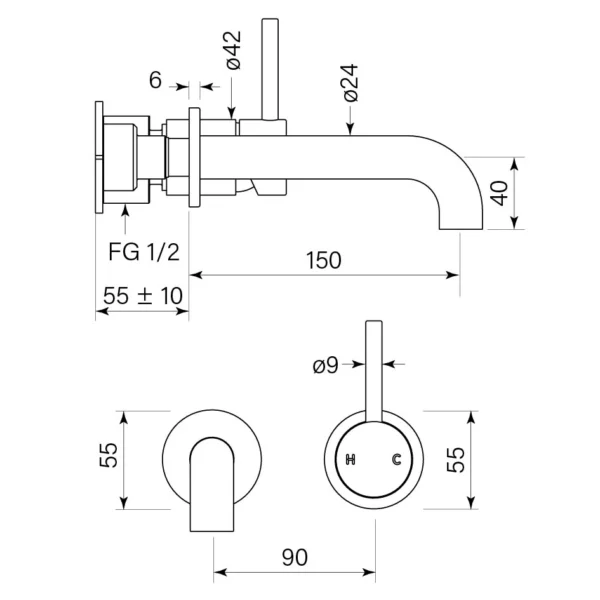 PEGASI M BATH MIXER SET 150 - Image 2