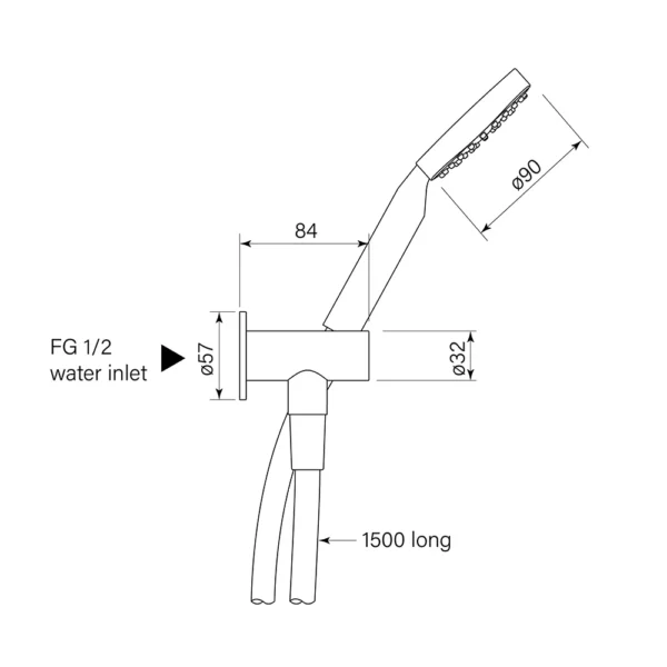 ZEOS HAND SHOWER ON ADJUSTABLE HOOK - Image 2