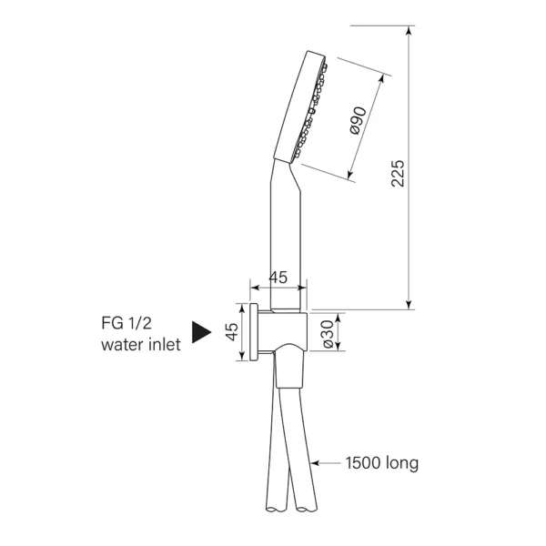 ZEOS HAND SHOWER ON HOOK - Image 2