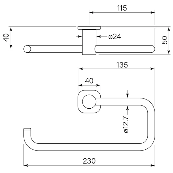 ZEOS GUEST TOWEL HOLDER - Image 2