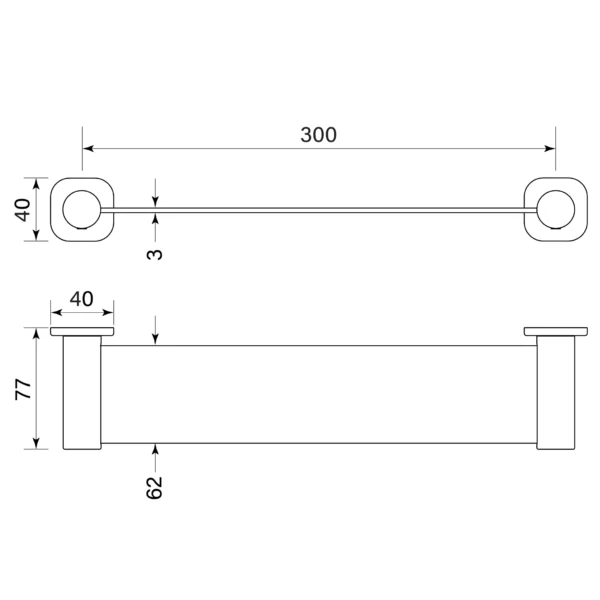 ZEOS SHOWER SHELF, METAL 300 NARROW - Image 3