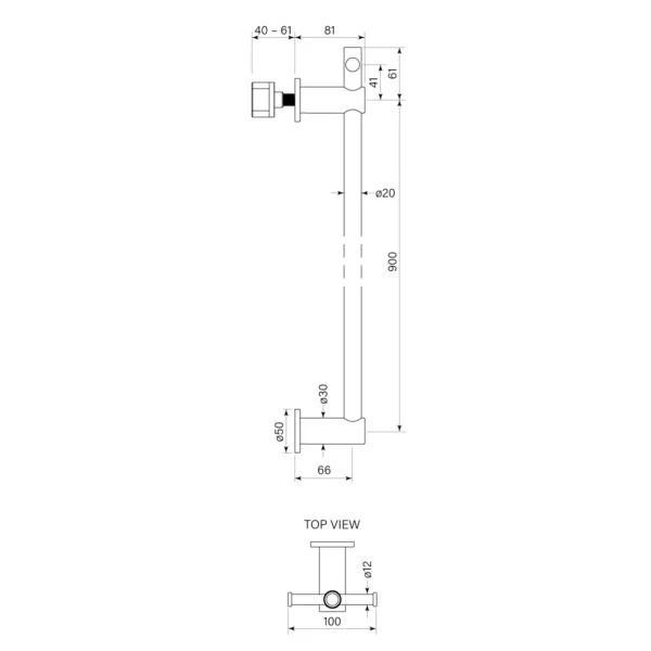 PEGASI VERTICAL HEATED TOWEL RAIL W TBAR - Image 2