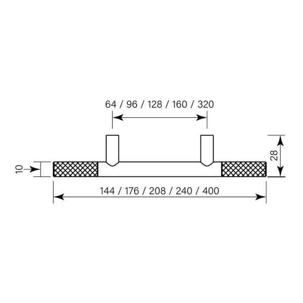 BAR PULL END KNURL 240 (160HS) - Image 2