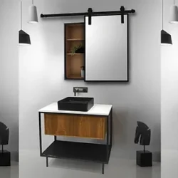 Elli 900mm Vanity + Matching Wall Cabinet with Sliding Mirror - Image 3