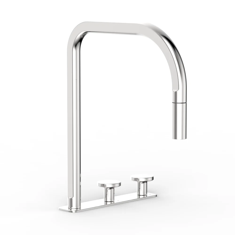 Figura Disc Deck Mount Sink Tap Set w. Pull out spray - Image 2