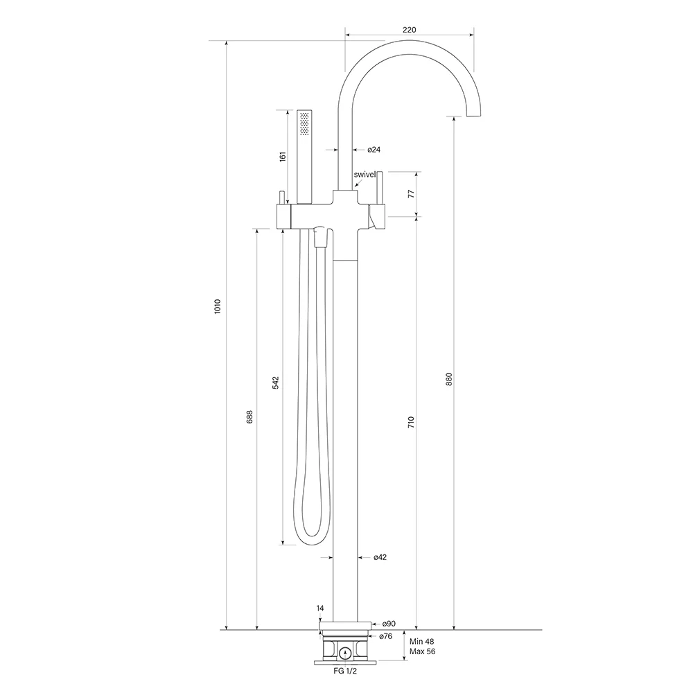 Pegasi Fkit Floor Mixer curve w micro hs - Image 2