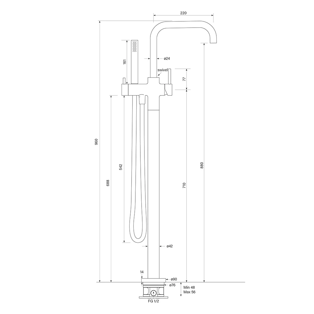 Pegasi Fkit Floor Mixer square w micro hs - Image 2