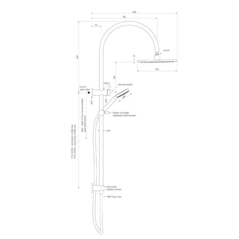 Bremont Dual Shower 600 Crv 90Rnd, 250 - Image 2