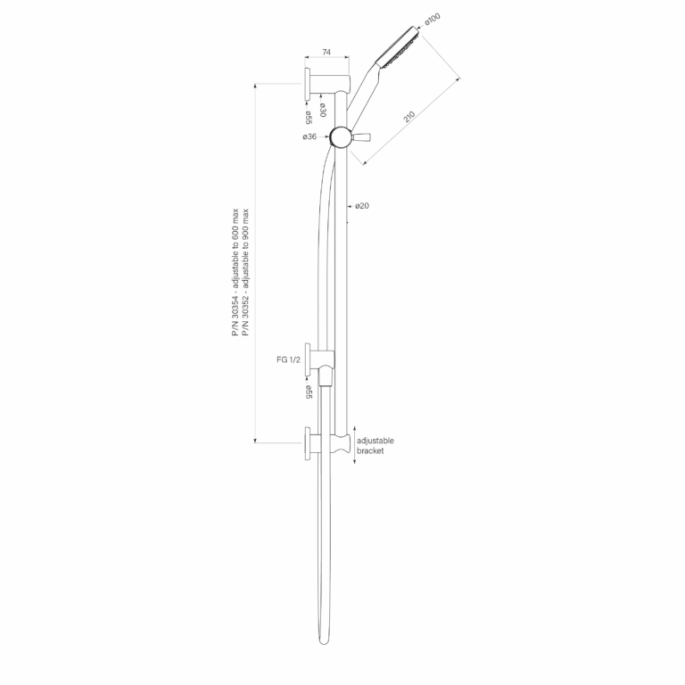 Bremont Slide Shower, Adjust 600, 90Rnd - Image 2